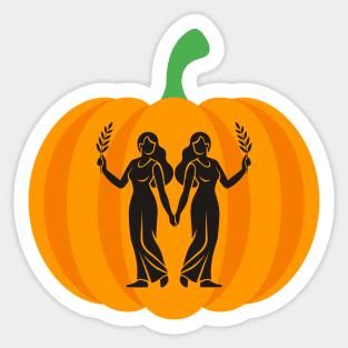 Halloween Jack O Lantern Gemini Zodiac Sign Sticker